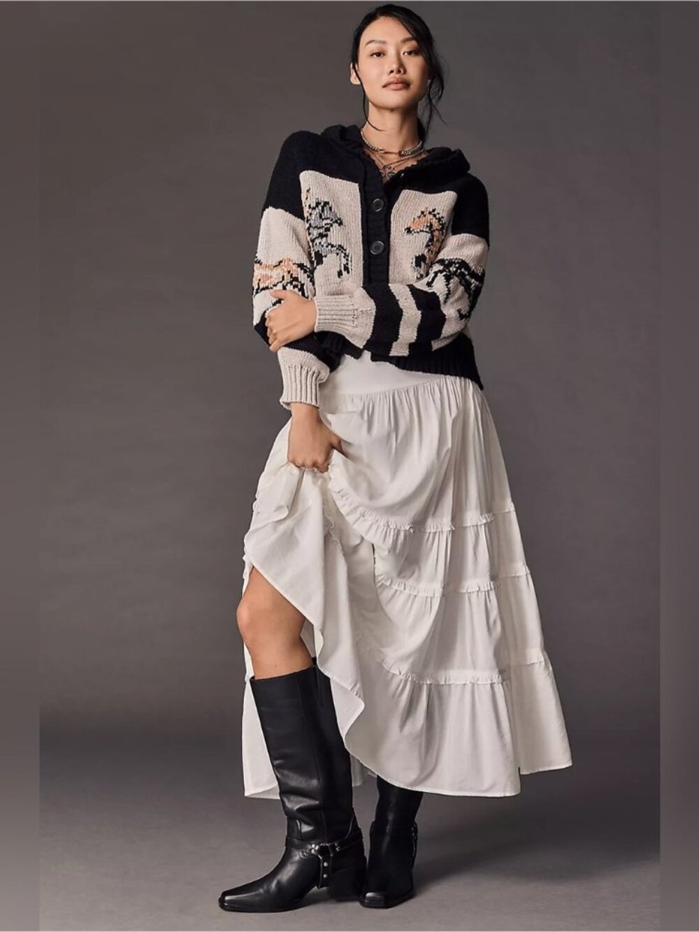 NWT Size XL - Anthro Pilcro Horse Graphic Cardigan Cotton Blend (US$ 198) - Picture 9 of 16